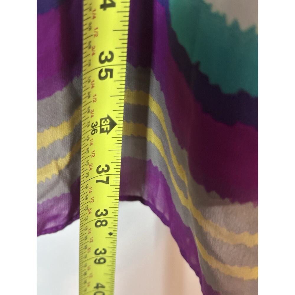 SL Fashion Dress Size 16 Multicolor Striped Fit Flare Pleated Sleeveless A-Line - Picture 7 of 11